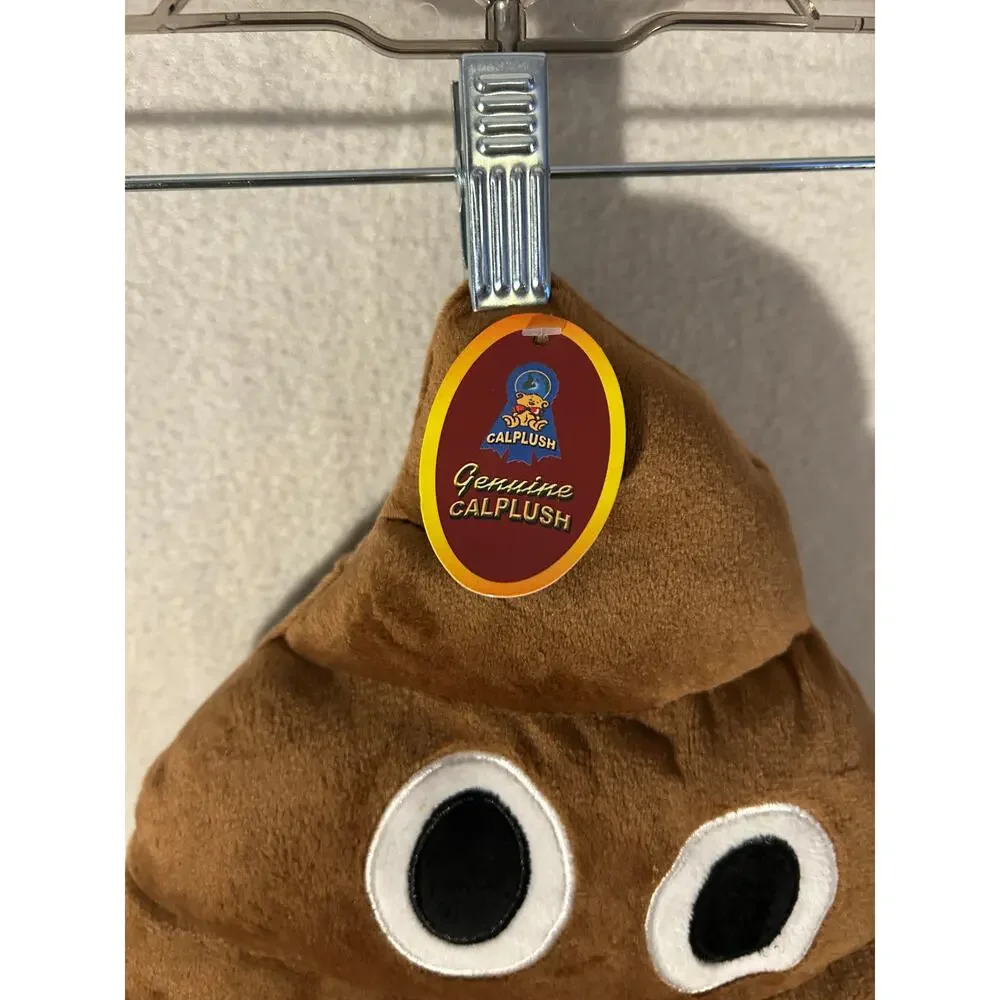 Calplush Poop Emoji Plush Brown Smiley Face Stuffed Toy Kawaii Decor